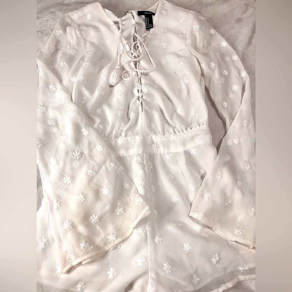 Elegant lace-up romper (forever 21)